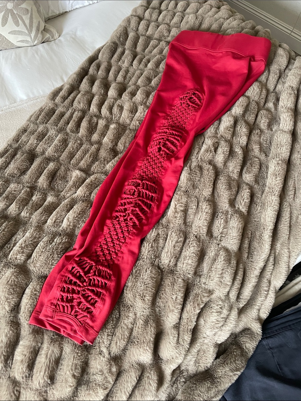 Carbon38 Tanjung Leggings, macrame, Red